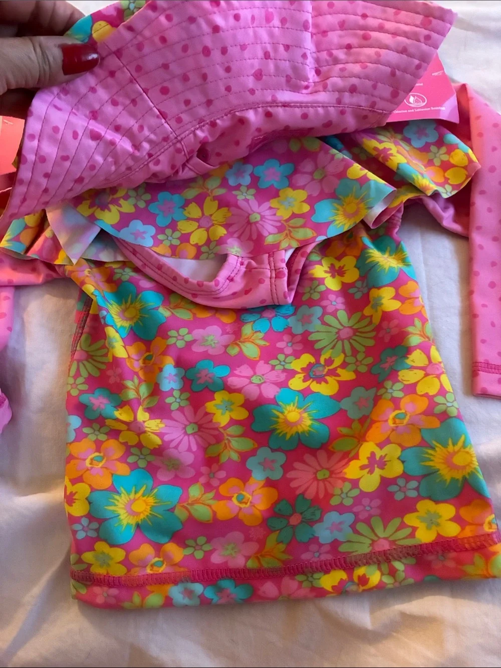 UV Skinz- Pink Floral Girls' Rashguard Swim Top - Pink Multicolor